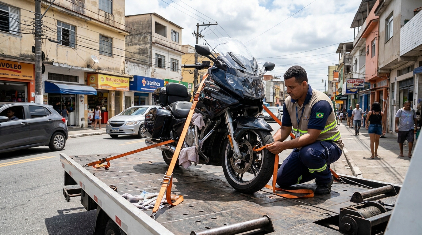 Remoção de Moto em Pane no Brejaru, Palhoça‑SC